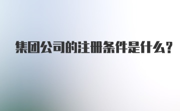 集团公司的注册条件是什么？