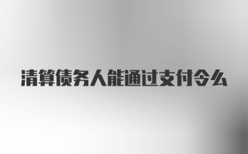 清算债务人能通过支付令么