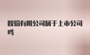 股份有限公司属于上市公司吗