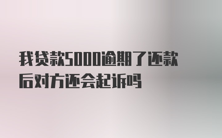 我贷款5000逾期了还款后对方还会起诉吗