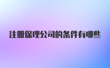 注册保理公司的条件有哪些