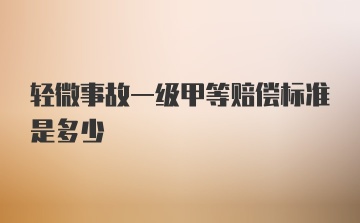 轻微事故一级甲等赔偿标准是多少