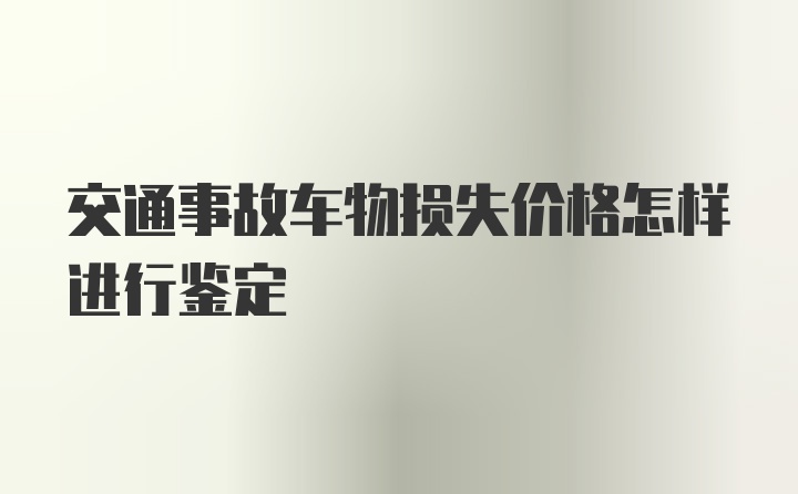 交通事故车物损失价格怎样进行鉴定