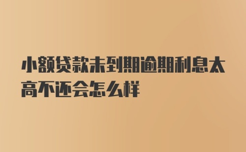 小额贷款未到期逾期利息太高不还会怎么样