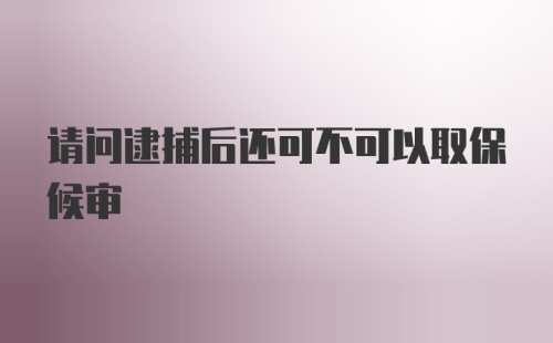 请问逮捕后还可不可以取保候审