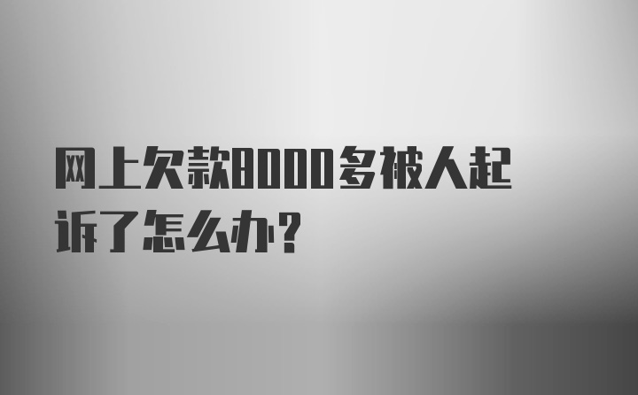 网上欠款8000多被人起诉了怎么办？