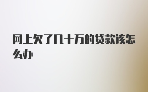 网上欠了几十万的贷款该怎么办