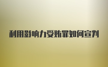 利用影响力受贿罪如何宣判