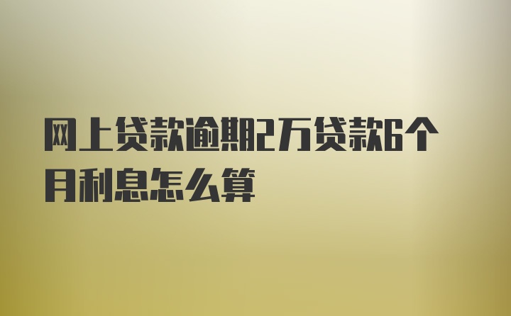 网上贷款逾期2万贷款6个月利息怎么算