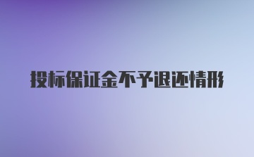 投标保证金不予退还情形