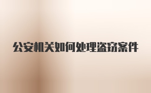 公安机关如何处理盗窃案件