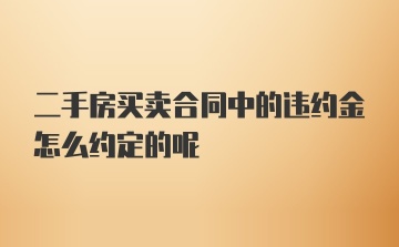 二手房买卖合同中的违约金怎么约定的呢