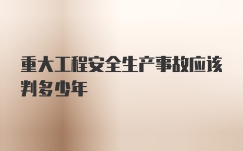 重大工程安全生产事故应该判多少年