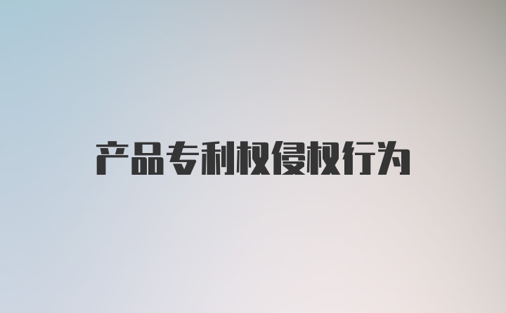 产品专利权侵权行为