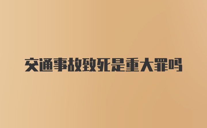 交通事故致死是重大罪吗