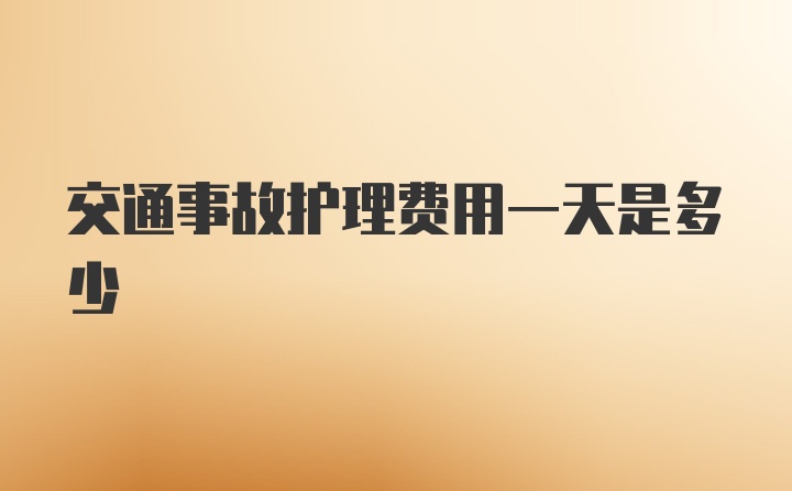 交通事故护理费用一天是多少