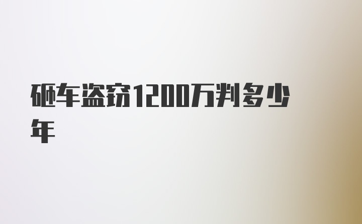 砸车盗窃1200万判多少年