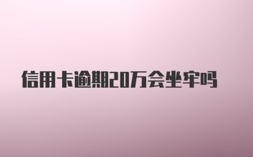 信用卡逾期20万会坐牢吗