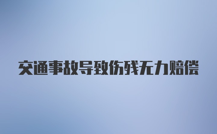 交通事故导致伤残无力赔偿