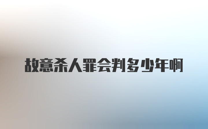 故意杀人罪会判多少年啊