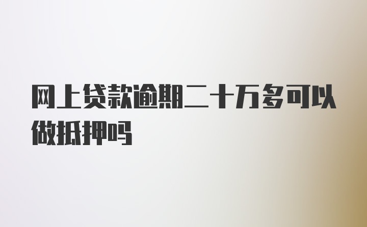 网上贷款逾期二十万多可以做抵押吗