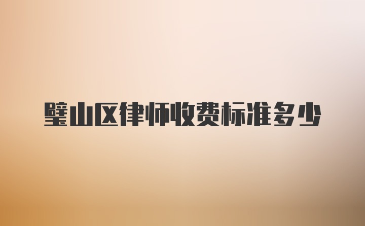 璧山区律师收费标准多少