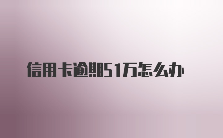 信用卡逾期51万怎么办