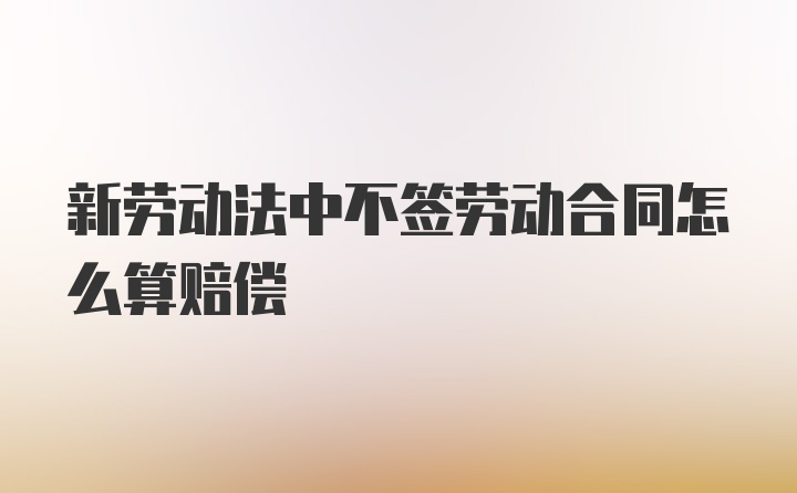 新劳动法中不签劳动合同怎么算赔偿