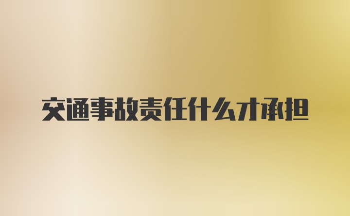 交通事故责任什么才承担