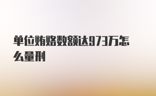 单位贿赂数额达973万怎么量刑