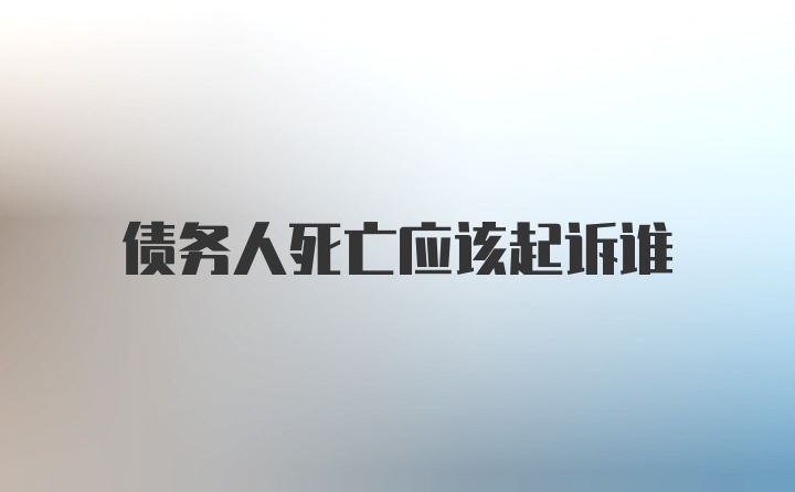 债务人死亡应该起诉谁