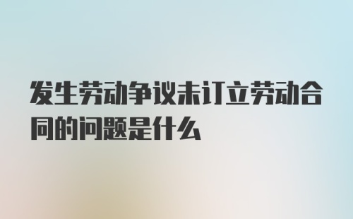 发生劳动争议未订立劳动合同的问题是什么