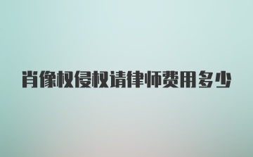 肖像权侵权请律师费用多少