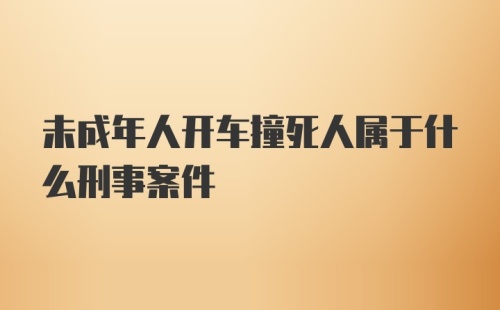 未成年人开车撞死人属于什么刑事案件