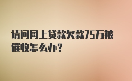 请问网上贷款欠款75万被催收怎么办？