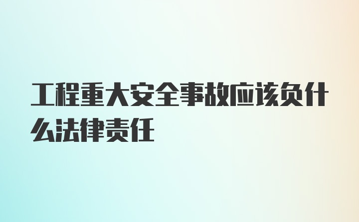 工程重大安全事故应该负什么法律责任