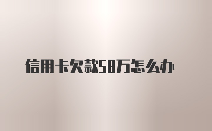 信用卡欠款58万怎么办