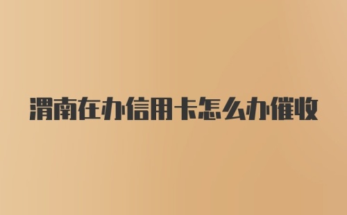 渭南在办信用卡怎么办催收