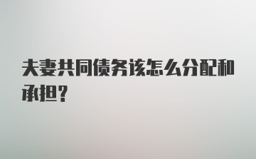 夫妻共同债务该怎么分配和承担？