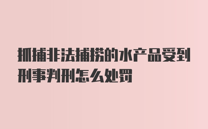 抓捕非法捕捞的水产品受到刑事判刑怎么处罚