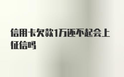 信用卡欠款1万还不起会上征信吗