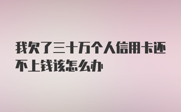 我欠了三十万个人信用卡还不上钱该怎么办