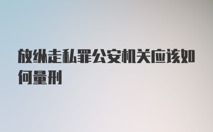 放纵走私罪公安机关应该如何量刑