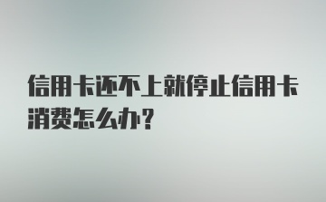 信用卡还不上就停止信用卡消费怎么办？