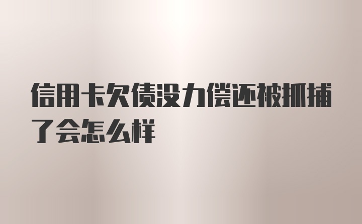 信用卡欠债没力偿还被抓捕了会怎么样