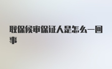 取保候审保证人是怎么一回事