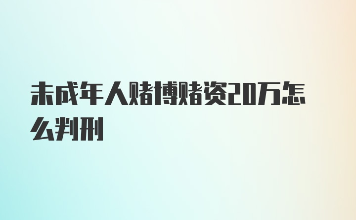 未成年人赌博赌资20万怎么判刑