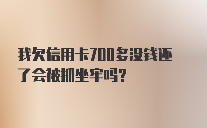 我欠信用卡700多没钱还了会被抓坐牢吗？