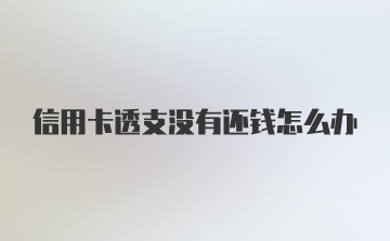 信用卡透支没有还钱怎么办