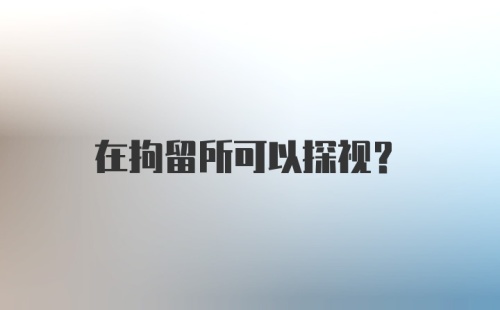 在拘留所可以探视？